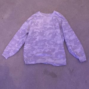 White and gray camo Lululemon crewneck